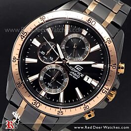 BUY Casio Edifice Chronograph Stopwatch Black Gold 100M Sport