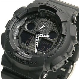 BUY G-Shock Velocity Indicator Alarm Watch GA-100-1A1 All Black Buy Online | CASIO Red Deer Watches