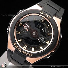 Casio Baby G G MS Black x Rose Gold Ladies Watch MSG 400G 1A1 MSG400G RedDeerWatches