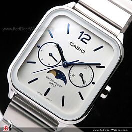 Casio Quartz Moonphase Stainless Steel Watch MTP-M305D-7AV, MTPM305D
