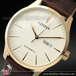 BUY Citizen Automatic Brown Leather Strap Mens Watch NH8353-18A