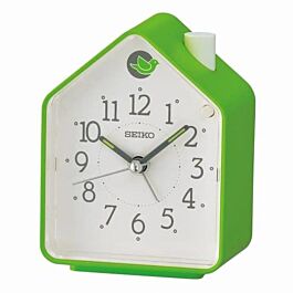 Seiko QHP010M Bird Sound Compact Stylish White Green 11cm Alarm Clock