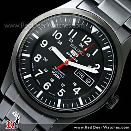 BUY Seiko 5 Military Automatic 100m All Black Mens Watch SNZG17 