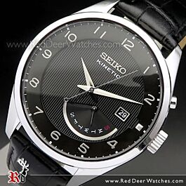 BUY Seiko Kinetic Black Leather Strap Mens Watch SRN051P1 - Buy Watches  Online | SEIKO Red Deer Watches