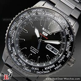 BUY Seiko 5 Automatic World Time Sports Black Watch SRP129K1