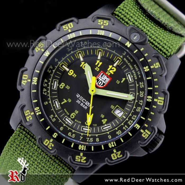 Luminox Recon Point Military Green Nylon Strap Mens Watch 8825KM 8825.KM Swiss Made