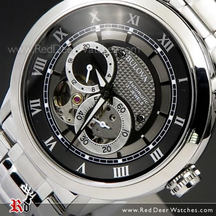 Bulova Mens Automatic BVA Series Dual Aperture Dial Stainless Steel Watch 96A119