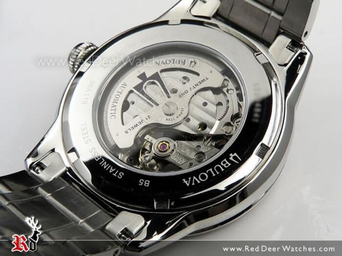 Bulova Mens Automatic BVA Series Dual Aperture Dial Stainless Steel Watch  96A119