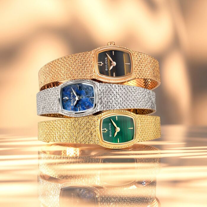 Bulova Goddess of Time Gold Malachite Green Dial Women display picture 2