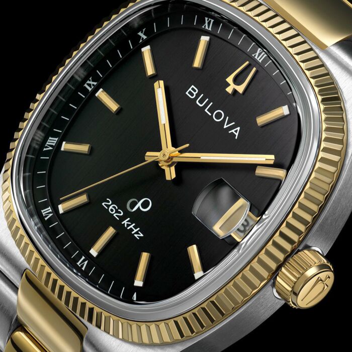 Bulova Super Seville Day-Date 262kHz Frequency Two Tone Watch 98B458