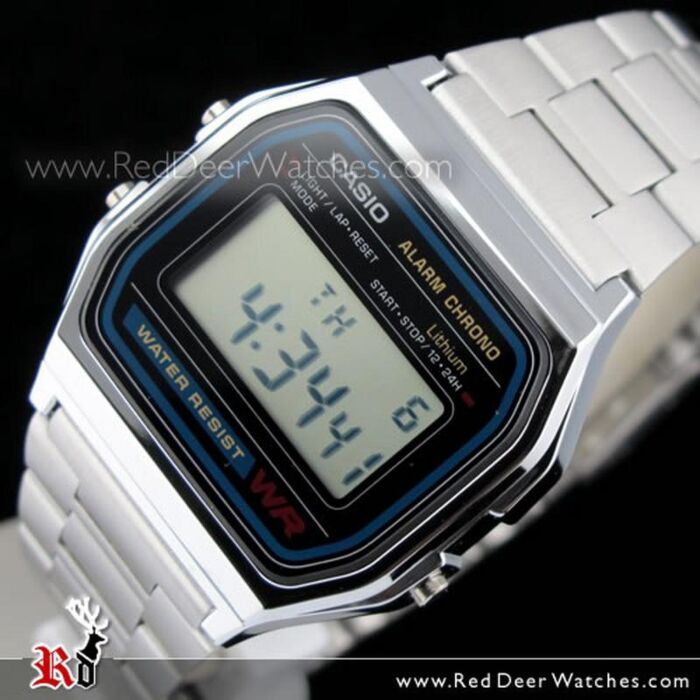 BUY Casio Vintage Retro style Unisex Digital Watch A158WA 1DF A158WA 1 Buy Watches Online CASIO Red Deer Watches