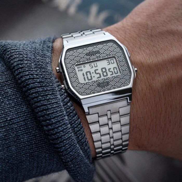CASIO Classic Traditional Seigaiha Pattern Digital Watch A159WEVJ-7