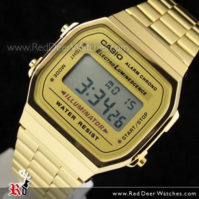 Naar borduurwerk India BUY Casio Vintage Retro style Unisex Gold Digital Watch A168WG-9, A168WG -  Buy Watches Online | CASIO Red Deer Watches