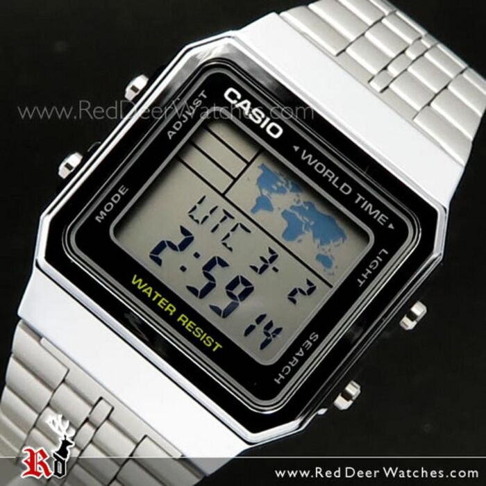 CASIO Vintage A500WA-1DF Silver Steel Digital Watch