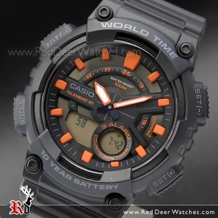 roman flod Perversion Casio Analog Digital Telememo World time Sport Watch AEQ-110W-1A2V, AEQ110W  | RedDeerWatches.com