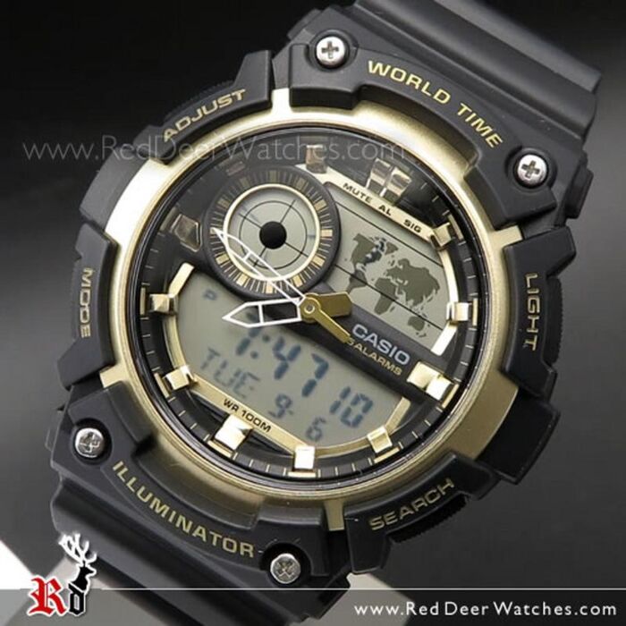 Mayor mientras tanto visual BUY Casio Analog Digital World Time 100M Sport Watch AEQ-200W-9AV, AEQ200W  - Buy Watches Online | CASIO Red Deer Watches