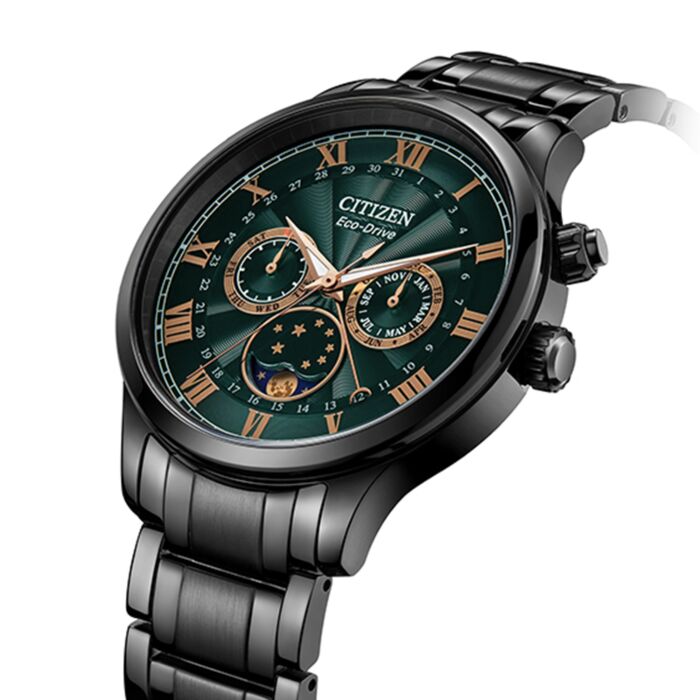 BUY Citizen Eco-Drive Moon Phase Sapphire Green Dial Mens Watch