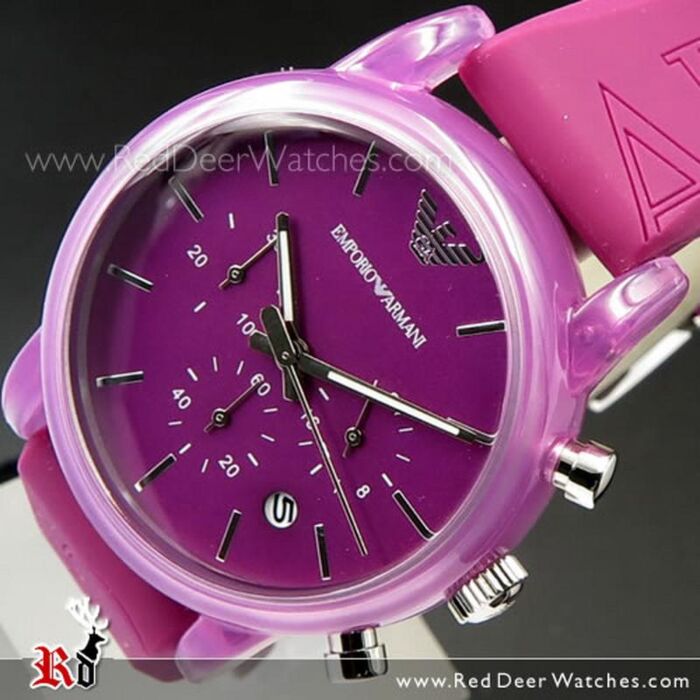BUY Emporio Armani Purple Silicone Strap Unisex Watch AR1059 - Buy
