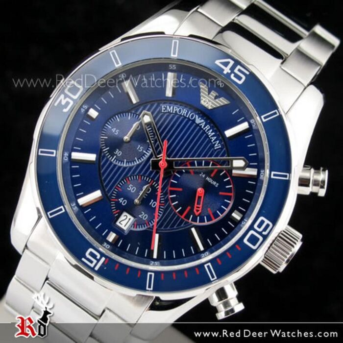 Armani watch men's blue face sales