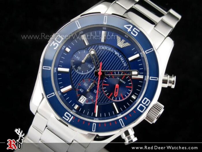 BUY Emporio Armani Chronograph Blue Face Mens Watch AR5933 - Buy 