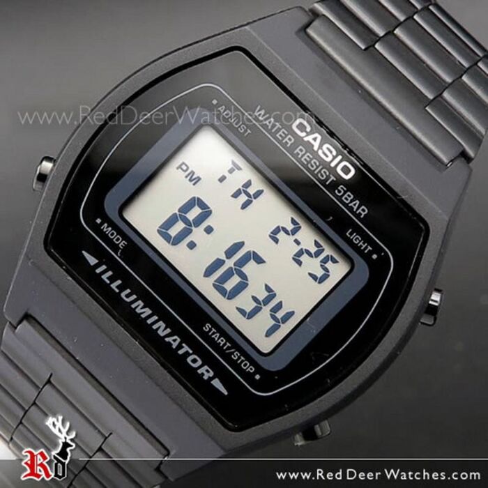 Casio Vintage B640WB-1AEF - Orologio Digitale Uomo/Donna, Quadrante In Acciaio, Cinturino In Metallo Nero, Datario E Cronometro, 50m Impermeabile