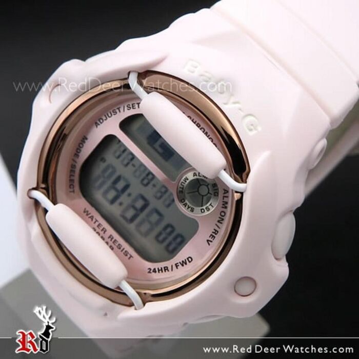 baby−G Casio Baby-G Light Pink and Gold Alarm Sport Watch BG-169G-4B