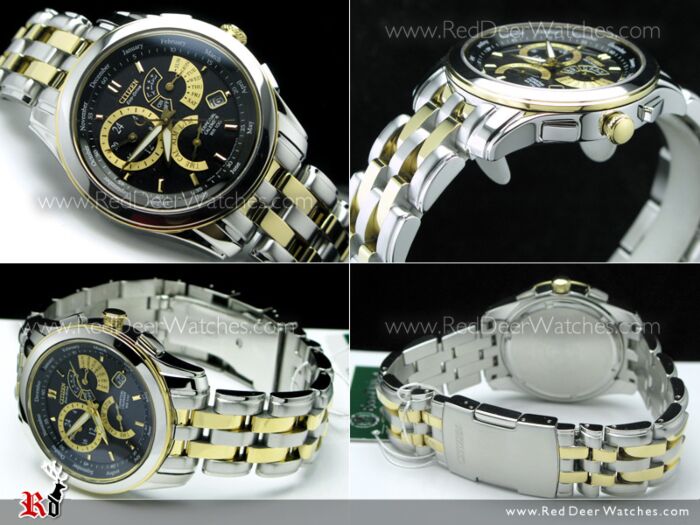 CITIZEN Eco-Drive 腕時計 ブラック/ゴールド BUY Citizen Eco-Drive 100m Perpetual calendar BL8005-77E