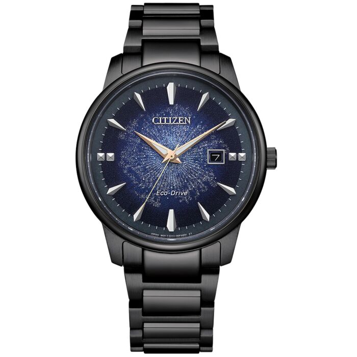 Citizen Eco-Drive Galaxy Blue Dial Sapphire Mens Watch BM7595-89M