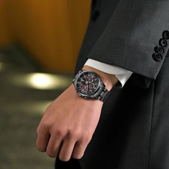 Citizen Attesa Black Titanium Shades of Red Atomic Solar Ltd Watch