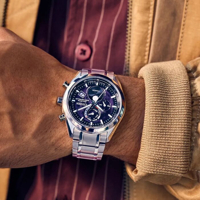 Citizen Eco-Drive Radio-Controlled Moonphase Titanium Men's Watch