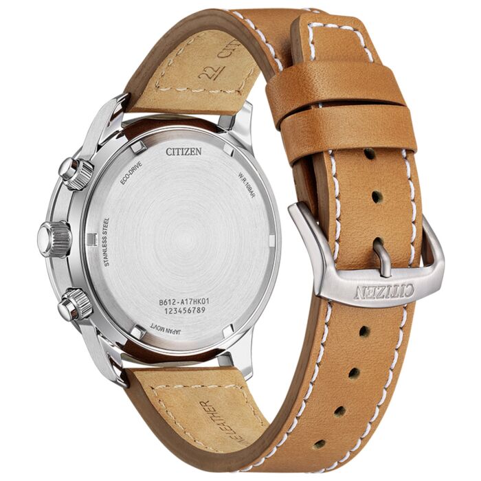Citizen Eco-Drive Chronograph Leather Strap Watch CA0880-15X