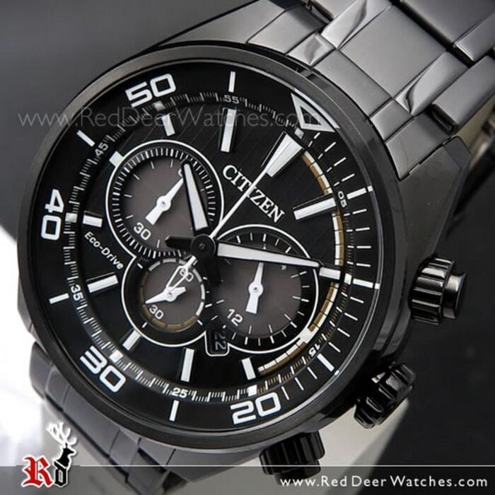 CITIZEN Eco-Drive 腕時計 Citizen Eco-Drive Chronograph All Black Watch CA4335-88E
