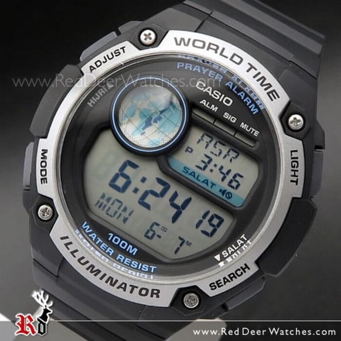 Casio Big Size Prayer Times Alarms Resin Watch CPA-100-1A, CPA100 RedDeerWatches.com