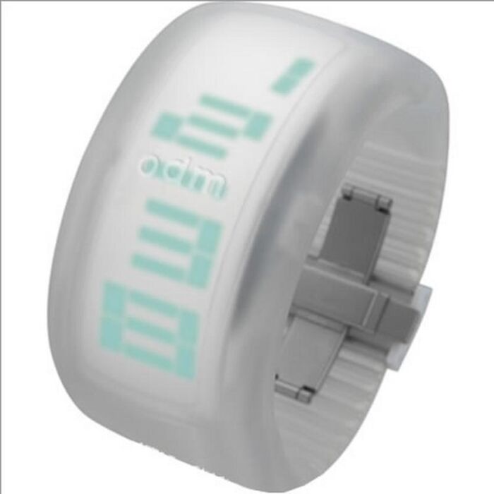 o.d.m. DD101A 4 PIXEL EL white Silicone Bracelet