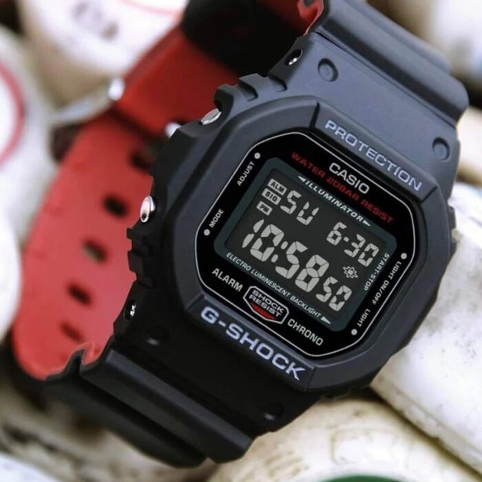 Casio G-Shock Black X Red Color Sport Watch DW-5600UHR-1