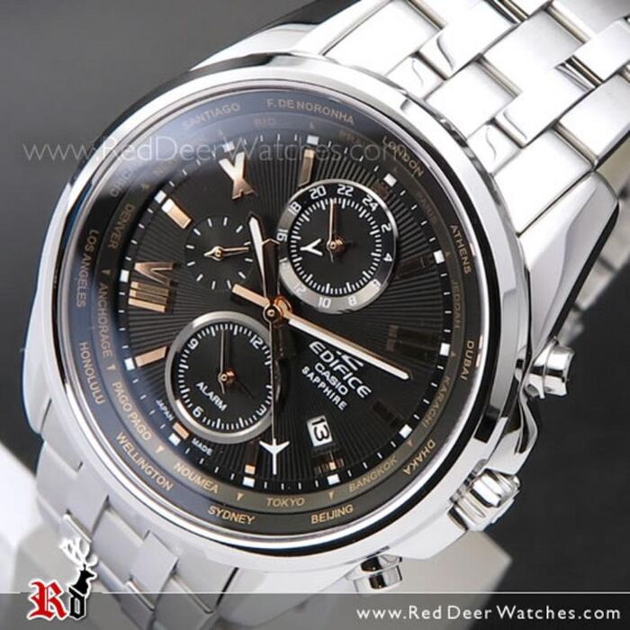 Casio Edifice World Time Sapphire Alarm Mens Watch EFB 301JD 1A EFB301JD Made in Japan
