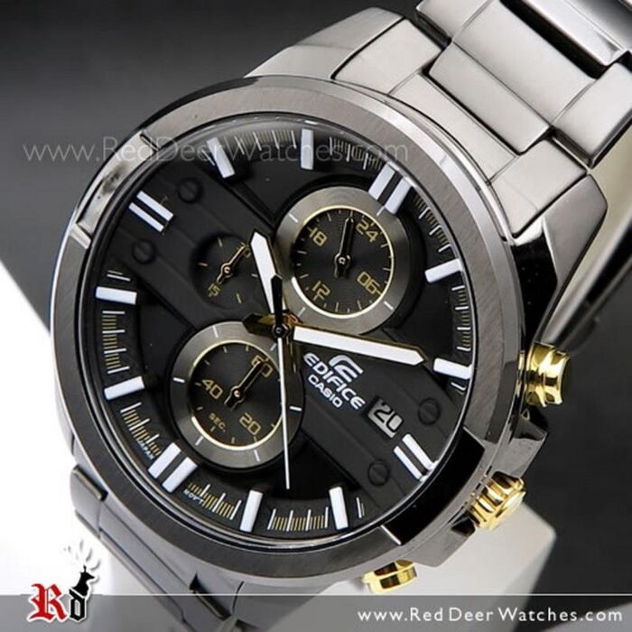 Casio Edifice Chronograph Black Gold Mens Watch EFR-543BK-1A9  