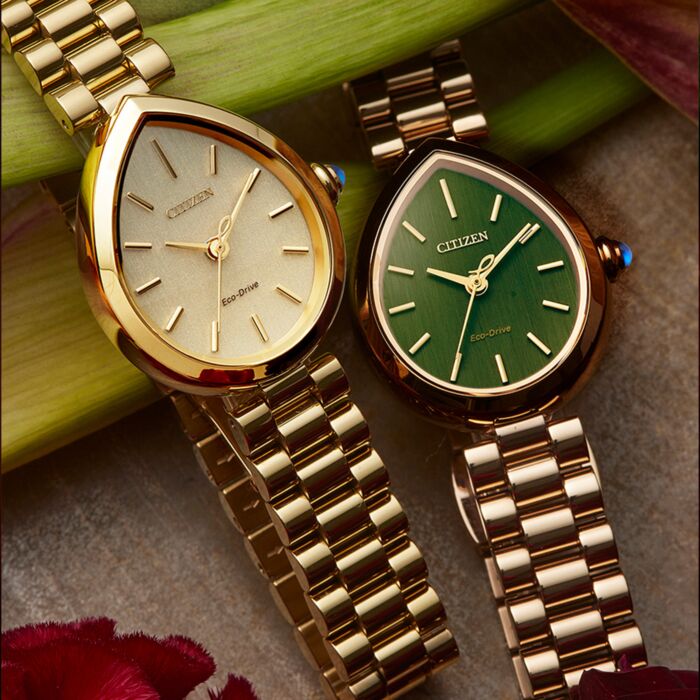 Citizen L Eco-Drive Rainell Green Dial Ladies Watch EM1203-57X