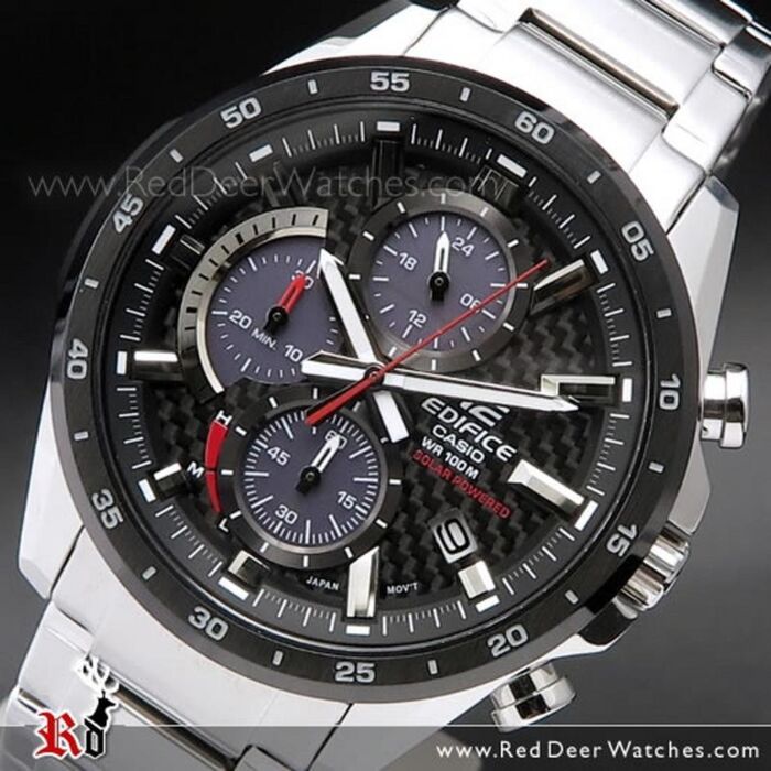 Casio Edifice Solar Chronograph Carbon Fiber Dial Watch EQS-900DB-1AV,  EQS900DB