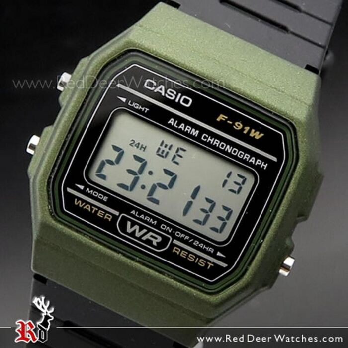 F91WM-3A, Green and Black Digital Watch