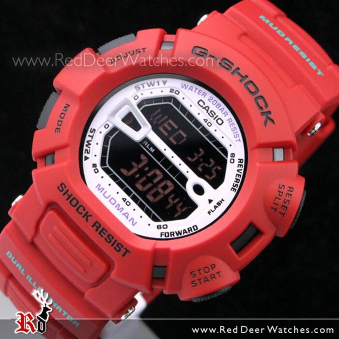BUY Casio G-Shock MUDMAN Mudresist Mens Watch G-9000MX-4 Red Buy Watches  Online CASIO Red Deer Watches
