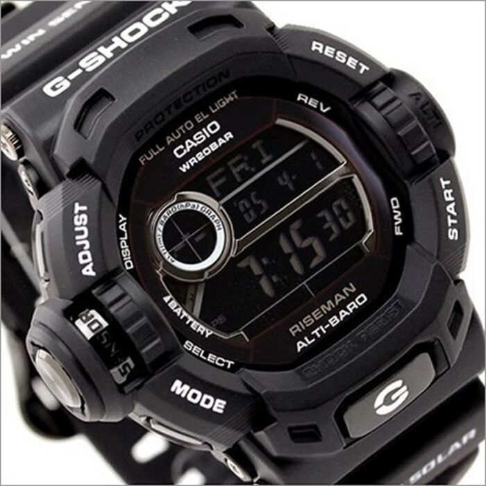 Casio G-shock Riseman Solar Bold basic black G-9200BW-1, G9200BW