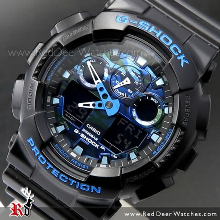 BUY Casio G-Shock Matte Black Blue Limited Sport Watch GA-100CB-1A, GA100CB - Buy Watches Online | CASIO Red Watches