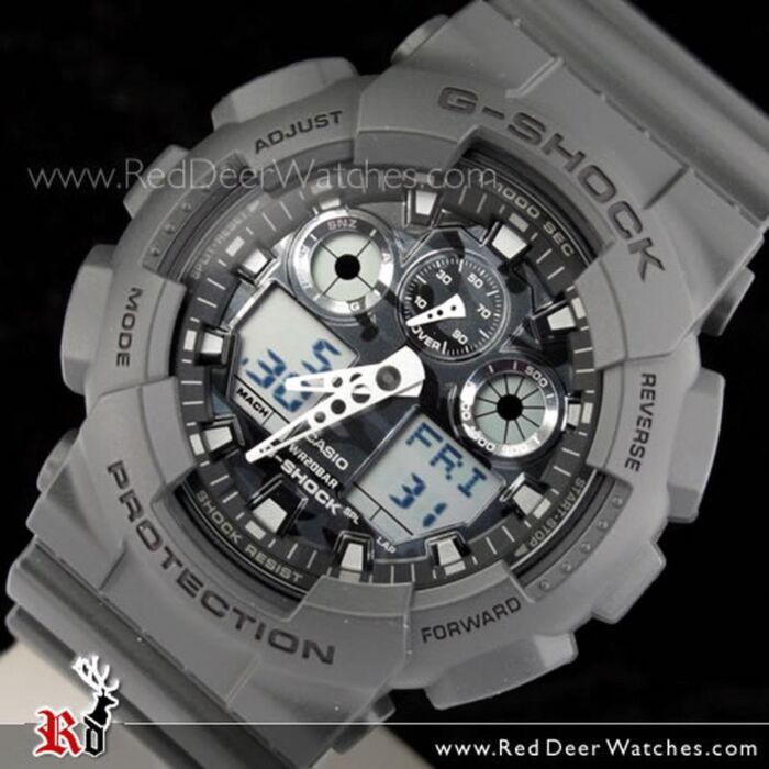 BUY G-Shock Camouflage Gray Analog Digital Display Watch GA-100CF-8A, GA110BC - Online | CASIO Red Deer Watches