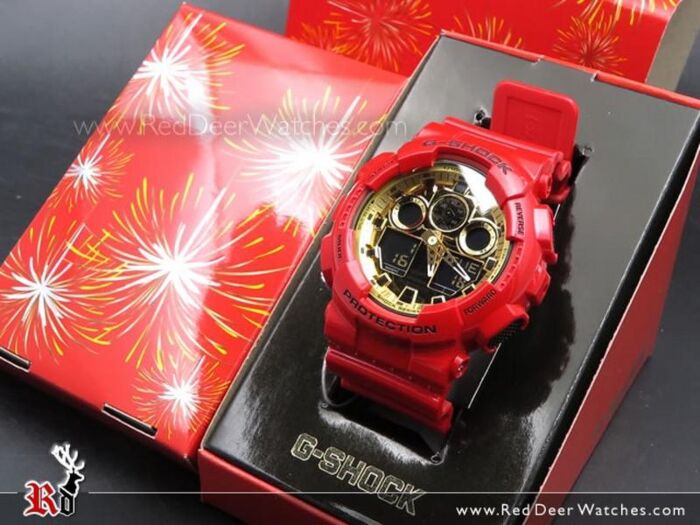 Casio G-Shock RED × GOLD Pair Model Men Watch GA-100VLA-4A  