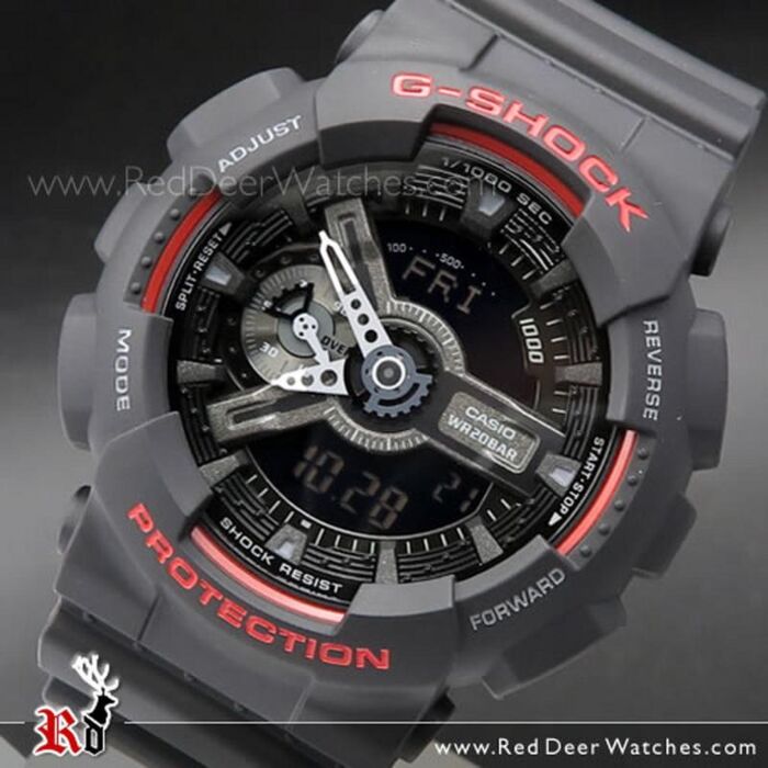 BUY Casio G-Shock 200M Analog Digital Black and Red Sport Watch GA-110HR-1A, - Buy Watches Online | Red Deer Watches