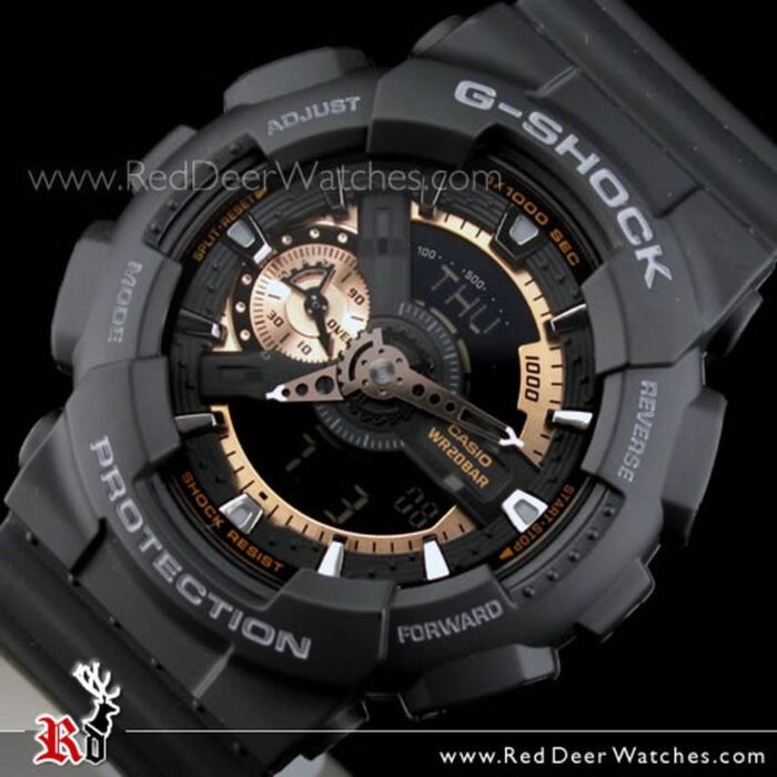 Casio G-Shock Black Rose Gold 200M World Time Watch GA-110RG-1A, GA110RG