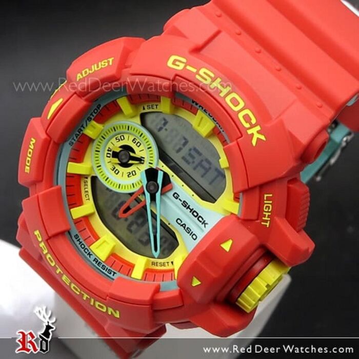 Casio G-Shock Breezy Rasta Color 200M Analog Digital Watch GA