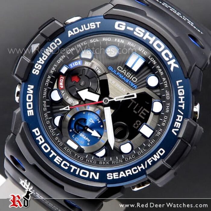 Estación de ferrocarril A través de Muy enojado BUY Casio G-Shock GULFMASTER Compass Moon Tide Graph Sport Watch GN-1000B-1A,  GN1000B - Buy Watches Online | CASIO Red Deer Watches