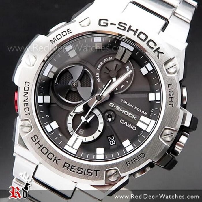 Casio G-Shock G-Steel Tough Solar Bluetooth Watch GST-B100D-1A, GSTB100D |  RedDeerWatches.com